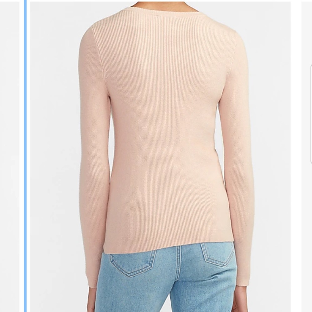 Fitted Ribbed Crew Neck Sweater - Picture 2 of 2